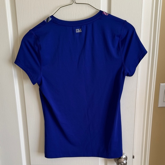 Fila Women's Royal Blue Tee with Colorful Stripes - Picture 5 of 5